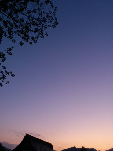 夏の夕暮れ。影絵のように光がものを存在させています。（Photo by Satoko Yaegashi） 