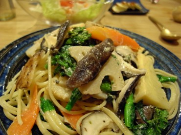 春の根野菜のパスタです。