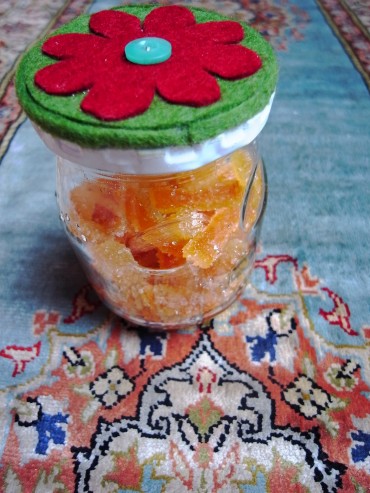 かわいい～瓶の蓋☆ﾌｪﾙﾄでつくってくれました。